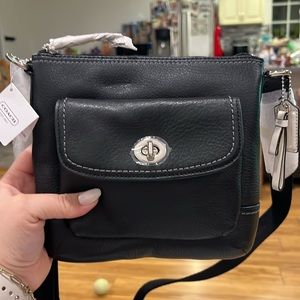 NWT Coach Leather Black Swingback Crossbody